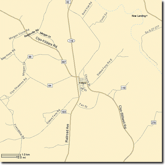 Map of Clyo, Georgia - EFFGA.com