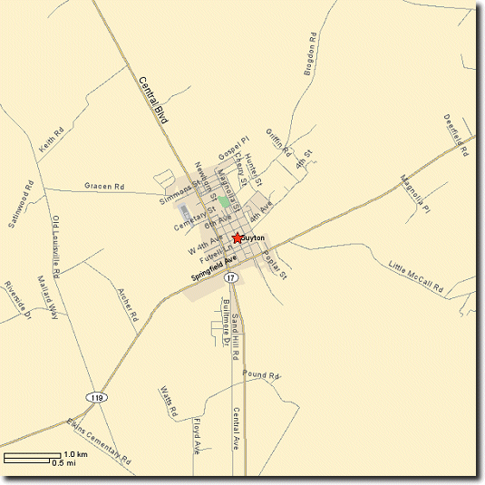 Map of Guyton Georgia